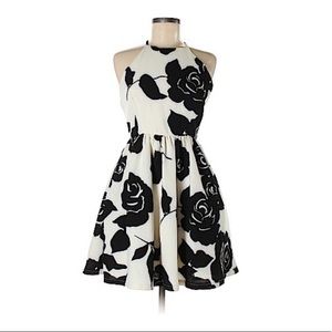 Black and White Flowered Dress